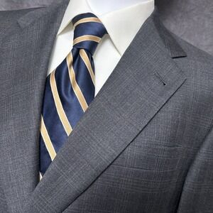 Hart Schaffner Marx Sport Coat 42R Gray Check Windowpane Blazer Jacket USA 44R